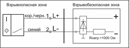 Датчик бесконтактный индуктивный взрывобезопасный стандарта "NAMUR"  SNI 07S-4-PL-0,5P12-PG-HT