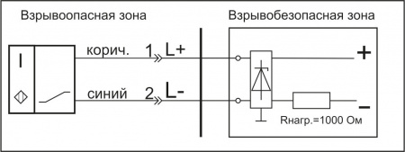 Датчик бесконтактный индуктивный взрывобезопасный стандарта "NAMUR" SNI 05S-2-L