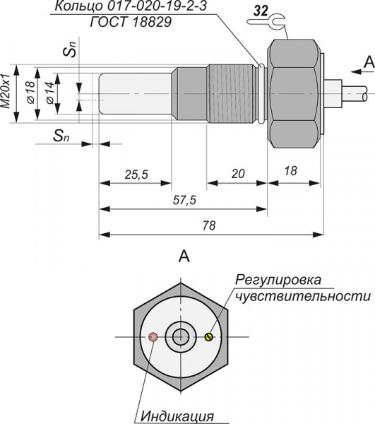 Датчик бесконтактный ёмкостный взрывобезопасный стандарта "NAMUR" SNE06-U-3-S-5-PG-HT-1-Z