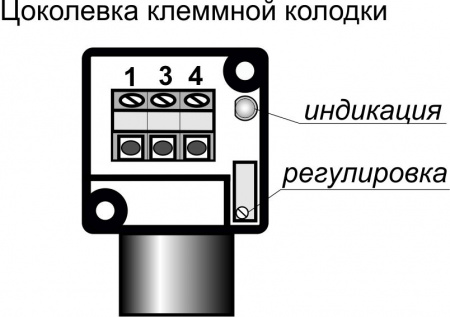 Датчик бесконтактный оптический OC09-NO-PNP-K(Л63, с регулировкой)